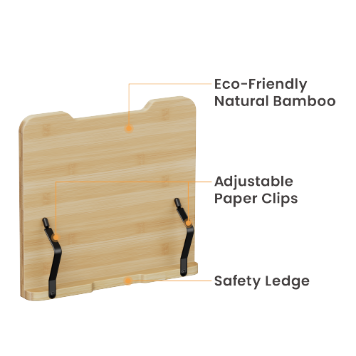 Universal Bamboo Book Holder for Monitor Arms NBH-10B made from eco-friendly natural bamboo from china(chinese)