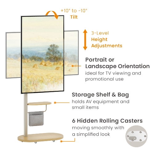 Mobile Display Floor Stand with Integrated Cable Management FS54-22T-02W  from china(chinese)