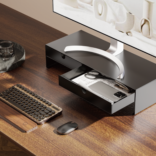 Steel Monitor Risers with Drawers STB-127 Maximize Efficiency with Extra Storage Space from china(chinese)