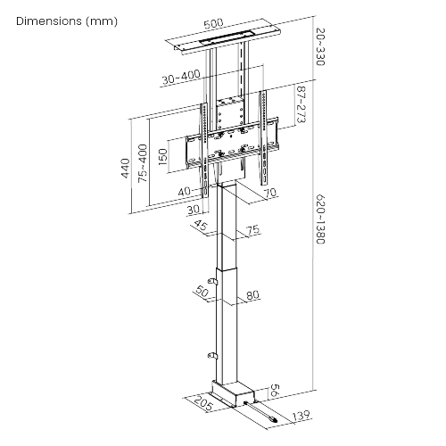 Smart Medium Motorized TV Lift Stand with Voice & APP Control LP66E-44M  from china(chinese)