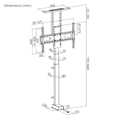 Smart Large Motorized TV Lift Stand with Voice & APP Control LP66E-46ML  from china(chinese)