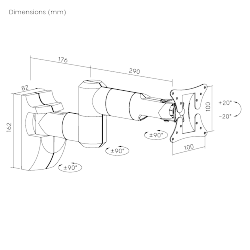 Cable Invisible Full-Motion TV Wall Mount