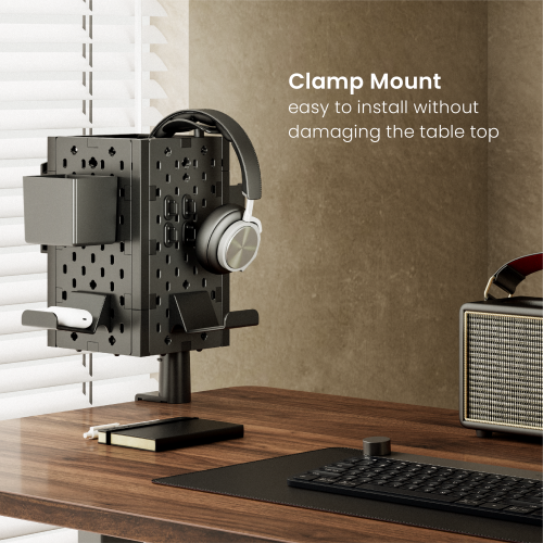 4-Piece Desk Mounted Rotating Pegboard HPS06-3 For Headphones, Controllers and More from china(chinese)