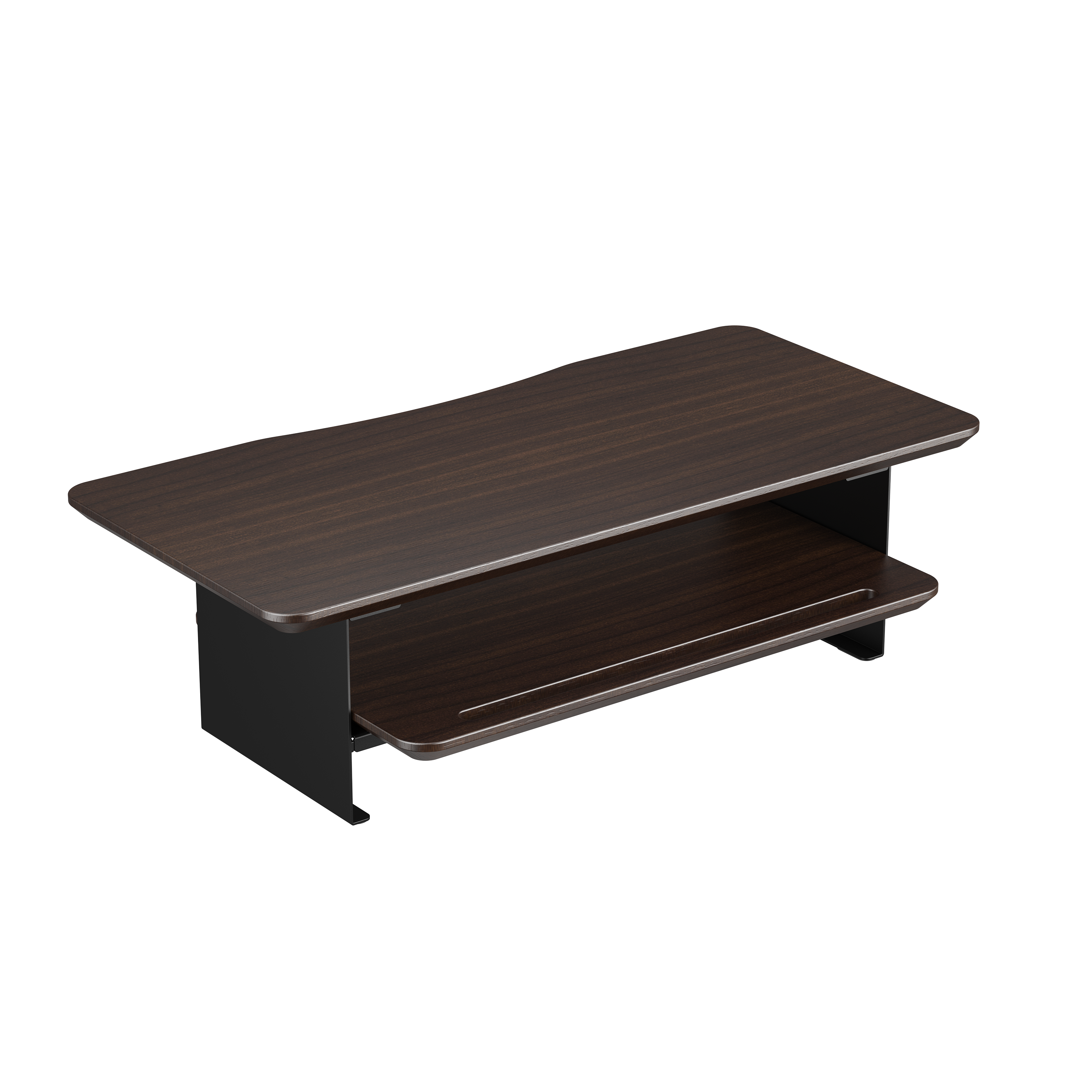 Solid Wood Monitor & Laptop Riser with Storage Shelves (Compact Surface ...