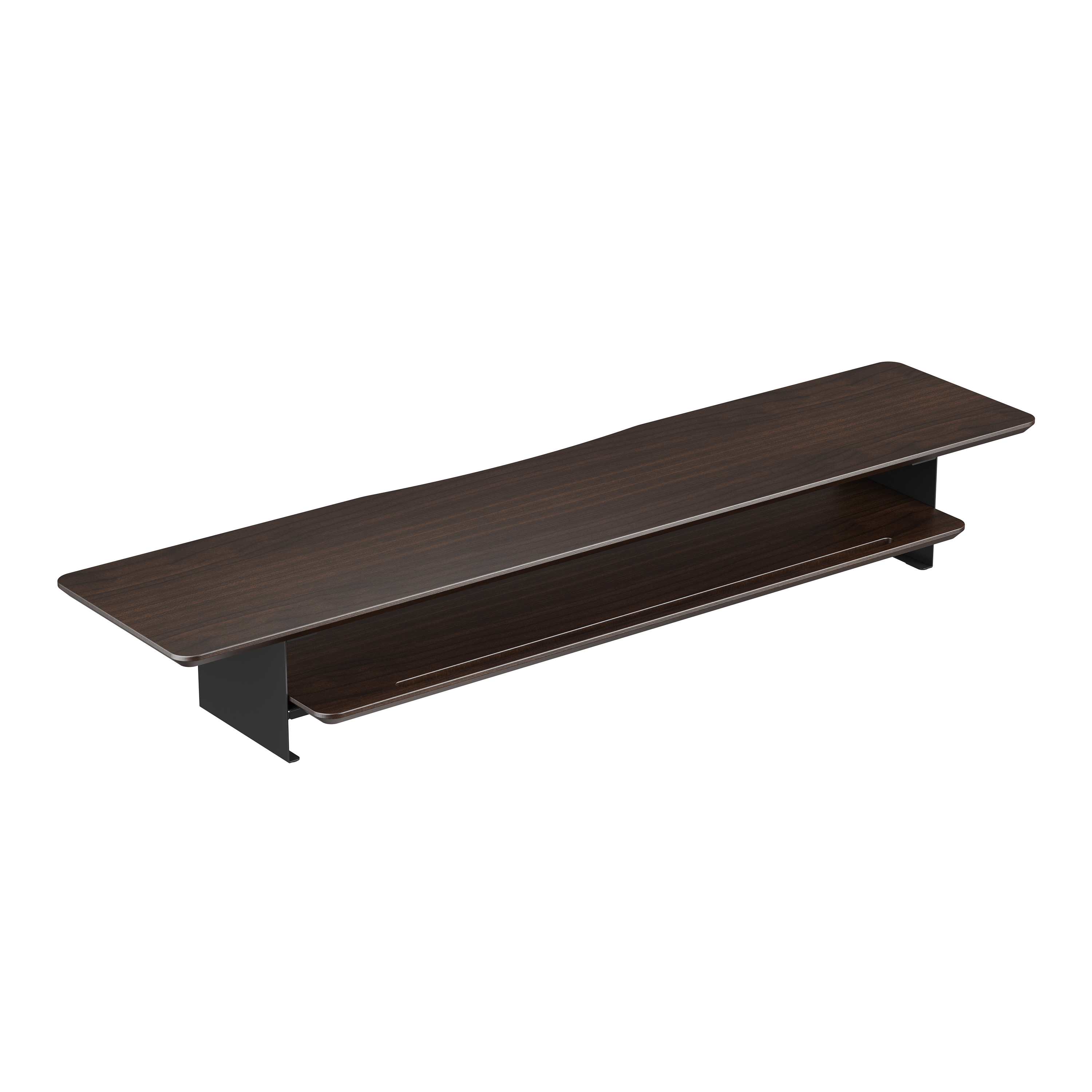 Solid Wood Monitor & Laptop Riser with Storage Shelves (Large Surface ...