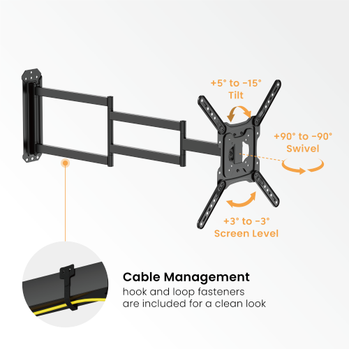 Extra Long Arm Full-Motion TV Wall Mount LPA84-445XL for most 23"-65" TVs from china(chinese)