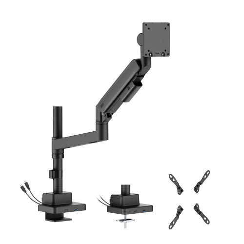 Titan Heavy-Duty Pole-Mounted Gas Spring Monitor Arm with USB-A and USB-C Ports LDT87-C012UCP For most 24"-57" Monitors from china(chinese)
