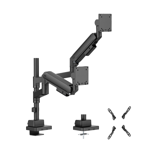 Titan Heavy-Duty Pole-Mounted Gas Spring Dual Monitor Arm LDT87-C024P For most 24"-57" Monitors from china(chinese)