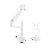 Future-Proof Heavy-Duty Pole-Mounted Gas Spring Monitor Arm with USB-A/USB-C Ports