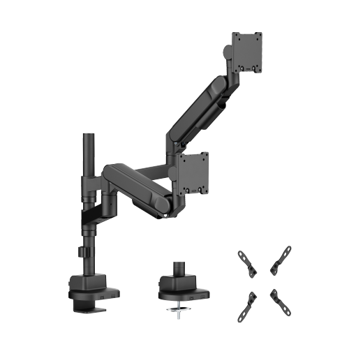 Future-Proof Heavy-Duty Pole-Mounted Gas Spring Dual Monitor Arm LDT92-C024P For Heavy and Oversized 24"-57" Monitors from china(chinese)