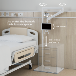 Height Adjustable Large Base Medical Monitor Floor Stand