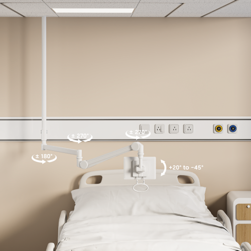 Medical Ceiling Monitor Mount MED04-5 Full Motion Adjustments丨 Space-Saving Design from china(chinese)