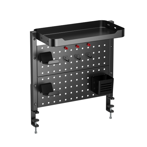 Clamp-On Organizer Shelf with Pegboard Kits DET06-02 Maximize Your Space: On-Desk & Under-Desk Installation from china(chinese)