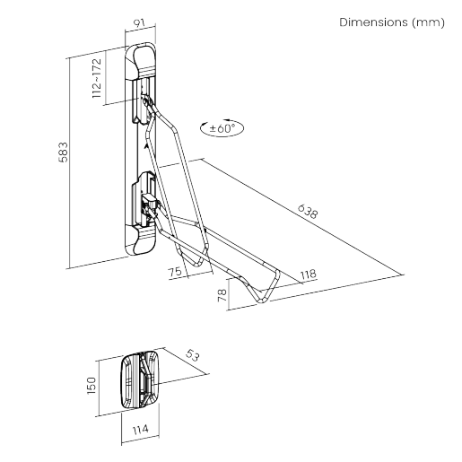 Wall Mounted Tire Width 2.1''~2.8'' Bike Rack