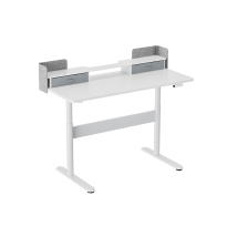 Mobile Dual-Motor Sit-Stand Desk with Storage Shelf & Drawers