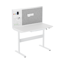 Mobile Dual-Motor Sit-Stand Desk with Multifunctional Divider