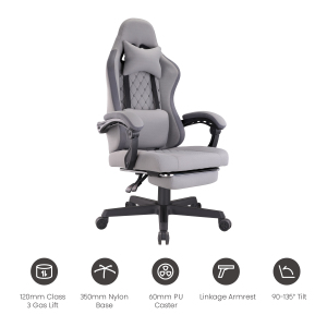 Comfy Fabric Gaming Chairs with Linkage Armrests