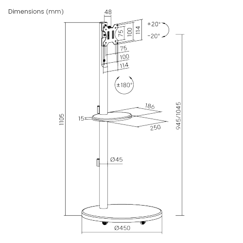 Bonhomie Wood Mobile Display Stand FS38W-11TW For most 17"-37" Displays from china(chinese)