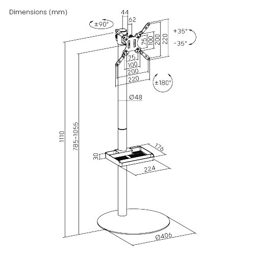 Chic Display Floor Stand FS38-22TE  Chic design brings cozy warmth to the space from china(chinese)