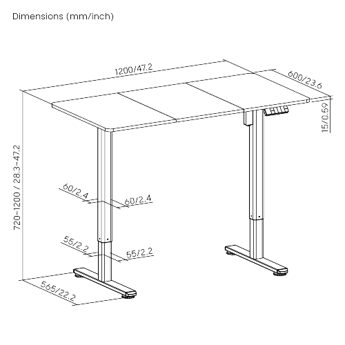 Economy Single Motor Sit-Stand Desk S16-22R-B Smooth desk legs with unchangable stability. from china(chinese)