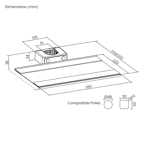 Pole-Mounted Holder for Laptop APM-11-07 Compatible with Display Floor Stands from china(chinese)
