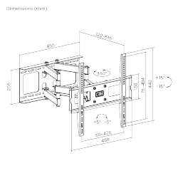 Classic Heavy-duty Articulating Curved & Flat Panel TV Wall Mount