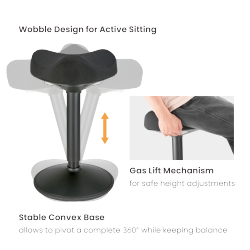 Ergonomic Height-Adjustable Wobble Stool