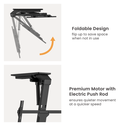 Smart Electric TV Ceiling Mount for Flat & Pitched Ceilings PLB-M0746 Moves quietly with a premium motor and electric push rod from china(chinese)