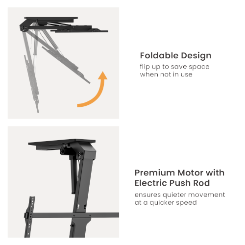 Large Smart Electric TV Ceiling Mount for Flat & Pitched Ceilings PLB-M0748 Fits TV sizes up to 86" & moves quietly with a premium motor and electric push rod from china(chinese)