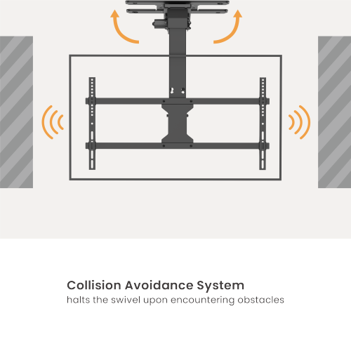 Large Smart Electric TV Ceiling Mount with Swivel Design & Double Stud Installation Option PLB-M0748DS  Fits TV sizes up to 86" & collision avoidance system available from china(chinese)