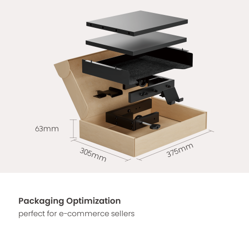 Large Size Versatile Desktop Riser STB-173-03 Allows Side Clamp, Top Clamp, and Freestanding   from china(chinese)
