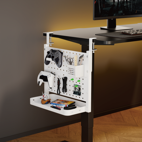 Clamp-On Organizer Shelf with Pegboard Kits DET06-02 Maximize Your Space: On-Desk & Under-Desk Installation from china(chinese)