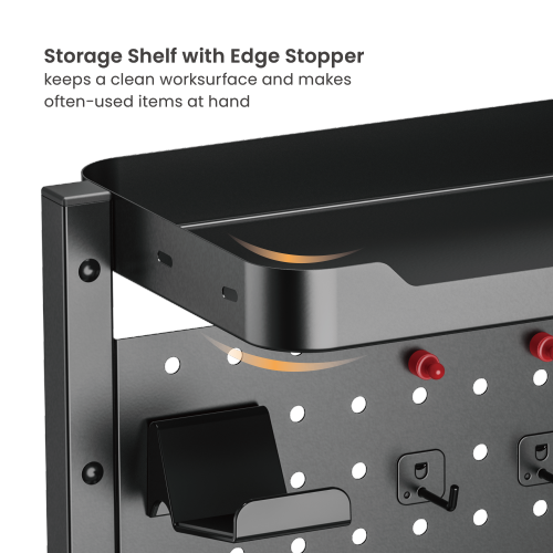 Clamp-On Organizer Shelf with Pegboard Kits DET06-02 Maximize Your Space: On-Desk & Under-Desk Installation from china(chinese)