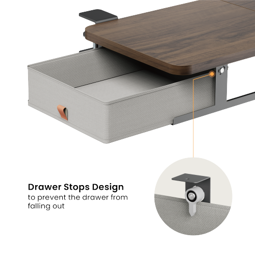 Desk Extension Tray with Storage Drawer (Large Surface) DET07-02L Expand Your Workspace with Integrated Storage from china(chinese)