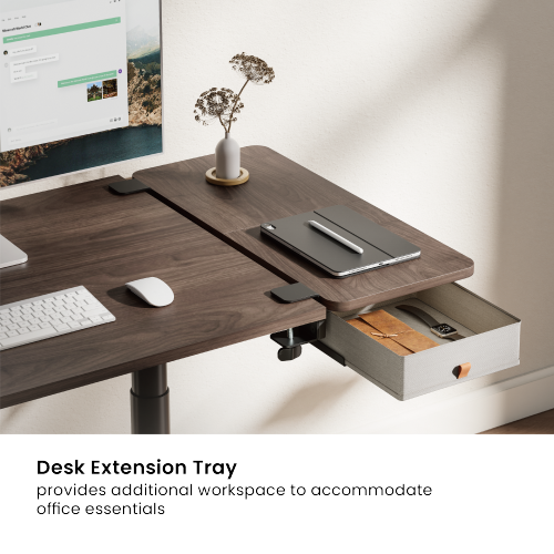 Desk Extension Tray with Storage Drawer (Large Surface) DET07-02L Expand Your Workspace with Integrated Storage from china(chinese)