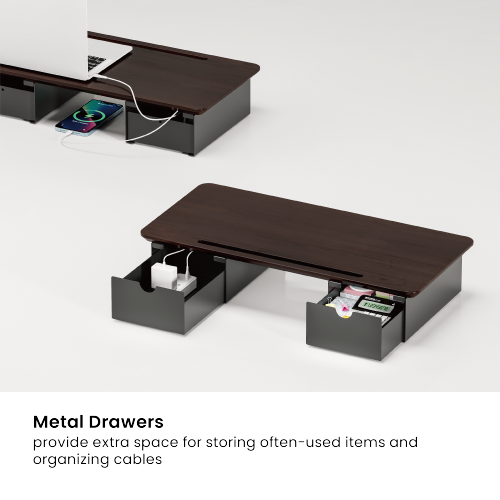 Heavy-Duty Monitor Riser with Drawers STB30-01 For single screen from china(chinese)