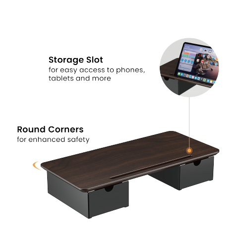 Heavy-Duty Monitor Riser with Drawers STB30-01 For single screen from china(chinese)