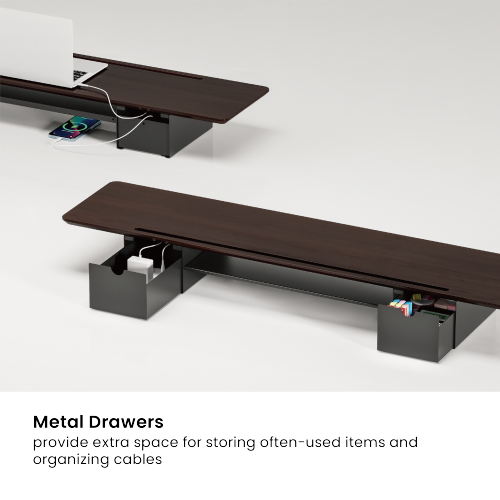 Heavy-Duty Monitor Riser with Drawers & Keyboard Tray STB30-03 For up tp triple screens from china(chinese)