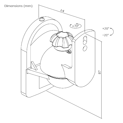 SOPORTE DE PARED GIRATORIO & INCLINABLE PARA ALTAVOZ SATÉLITE SB-28 Se adapta al altavoz satélite con inserto roscado único/doble from china(chinese)