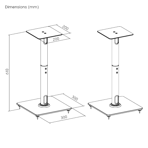 610mm Universal Speaker Floor Stand Pair BS-76M  from china(chinese)