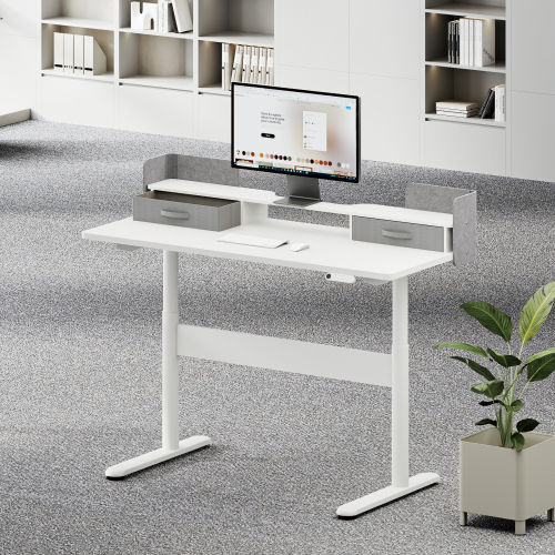 Mobile Dual-Motor Sit-Stand Desk with Storage Shelf & Drawers MST01-M Smooth Movement Meets Smart Storage from china(chinese)