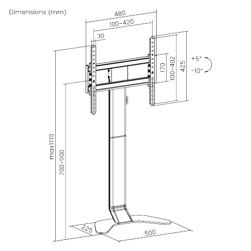 Super Slim TV Floor Stand FS49L-44T For most 32"-75" TVs from china(chinese)