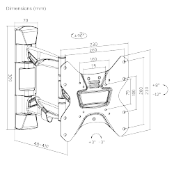 Elegant Aluminum Full-motion TV Wall Mount 