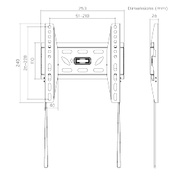 Economy Low Profile Fixed Wall Mount