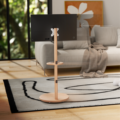 Bonhomie Wood Mobile Display Stand FS38W-11TW For most 17"-37" Displays from china(chinese)