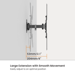 Economy Full-Motion TV Wall Mounts with Adjustable Adaptor Arms