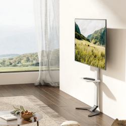 Super Slim TV Floor Stand with Storage Shelf