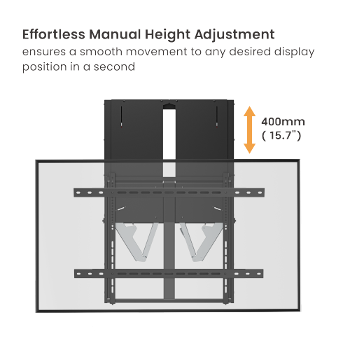 Manual Height-Adjustable Display Wall Mount HAW400E-75 For most 65"-86" Displays from china(chinese)