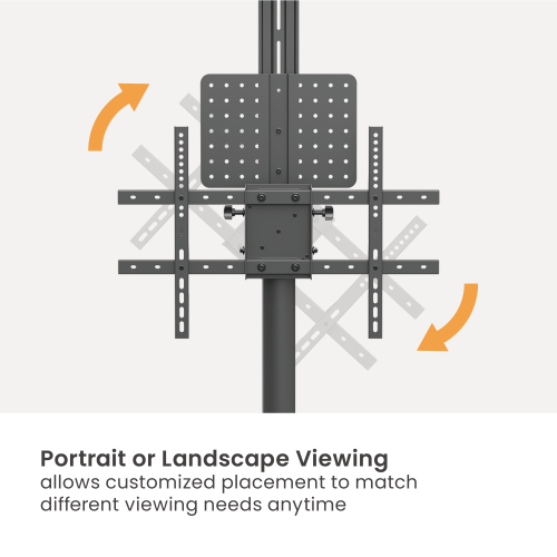 Telescope Height-Adjustable Steel TV Cart with Quick-Release Spring Lock TTV17-46TW For most 37"-70" Displays from china(chinese)