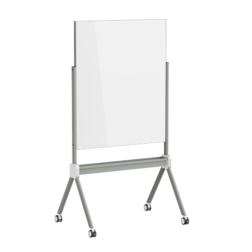 Single-Sided Mobile Magnetic Glass Whiteboard with Felt Back WB15-02 Create an Active Collaboration Work Environment from china(chinese)